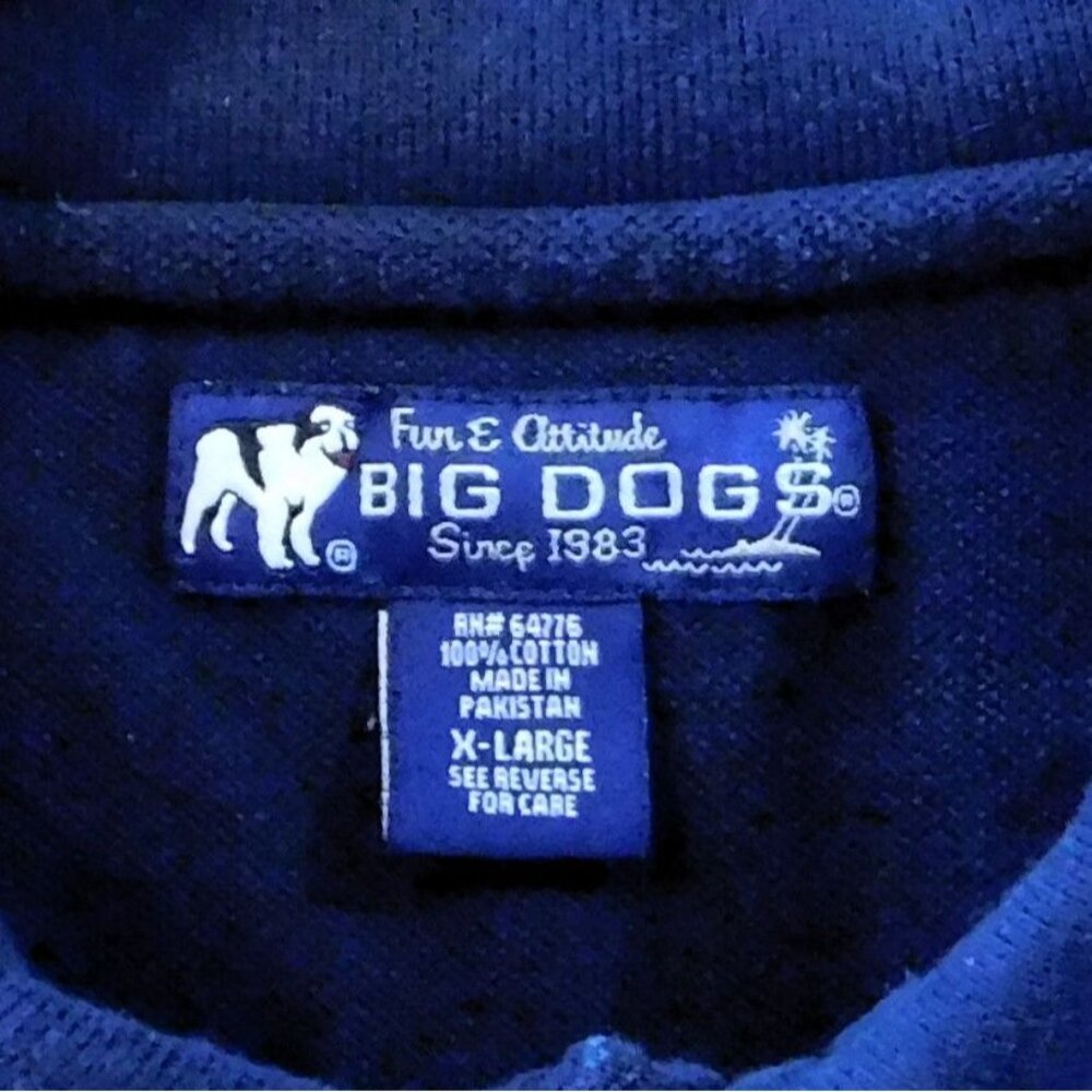 Big Dogs Polo Shirt Mens XL Navy Blue Embroidered Logo Short Sleeve Cotton - Picture 5 of 5